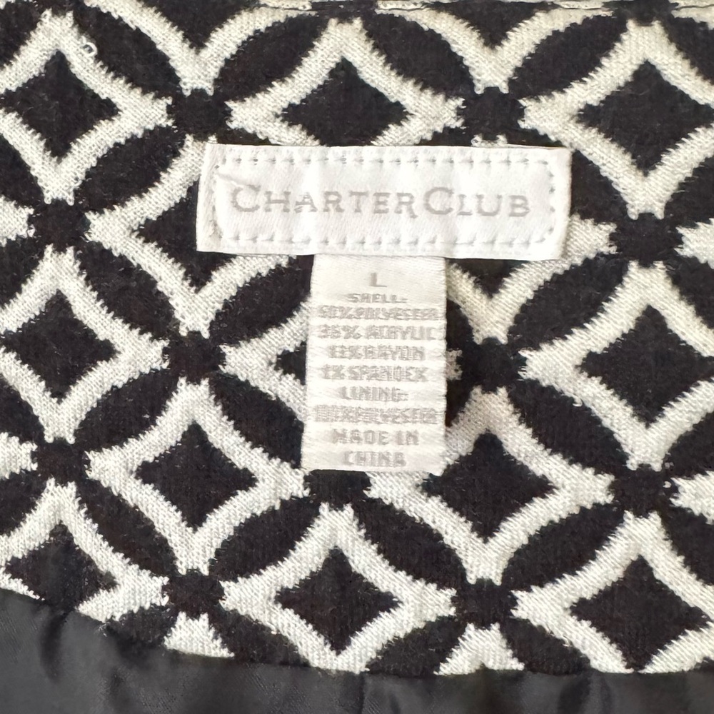 Charter Club Geometric Black and White Jacket